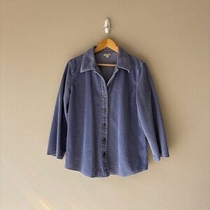 j. jill periwinkle corduroy embroidered shacket